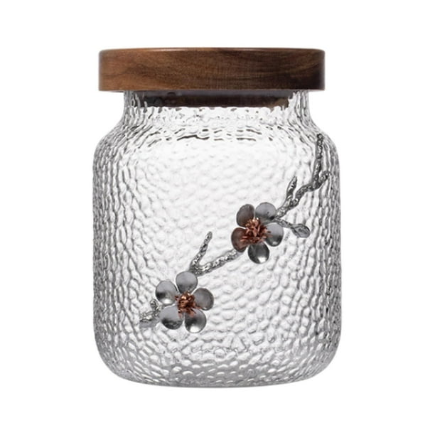 Tarro de vidrio para almacenar té, práctico recipiente de vidrio sellado japonés para alimentos, para salón de té M