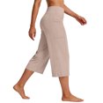 thumbnail image 5 of MLQIDK Pedal Pushers for Women Yoga Capri Pants Dressy Casual Knee Length Elastic Waist Yoga Leggings Trendy Summer Yoga Capri Pants with Pockets Complexion S, 5 of 6