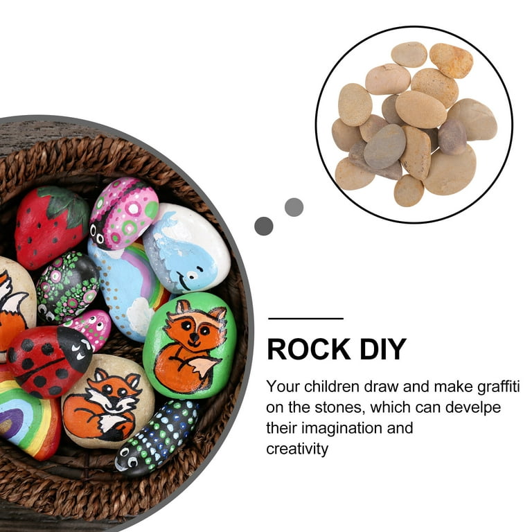 20Pcs Painting Rocks River Rocks Crafts Stones Smooth Natural Stones For  Diy Crafts
