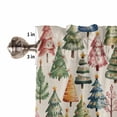 thumbnail image 5 of Christmas Tree Kitchen Curtains and Valances Set, Vintage Green Blue Pink Trees Winter Rod Pocket Window Valance 18 Inch Window Curtain Panels for Living Room Bedroom Laundry, 27.5x24in, 3 Pieces, 5 of 7
