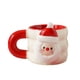 thumbnail image 2 of Tazas navideñas | Taza de café de cerámica de gran capacidad de 340 ml con diseño de Papá Noel y árbol de Navidad | Taza navideña blanca o verde para chocolate caliente y café | Regalo festivo para, 2 of 6