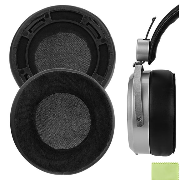 Geekria Comfort Hybrid Velour Replacement Ear Pads for Hifiman HE 400SE/ 400/ 400I/ 400S/ 560/ 560I/ 500/ 300/ 350, SUNDARA Headphones, Ear Cushions (Black)