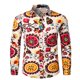 thumbnail image 5 of Camisa de manga larga con estampado para hombre, estilo étnico, disco, hip hop, informal, de los años 70, con botones, estilo social, con estampado floral de cachemira, estilo vintage, 5 of 5