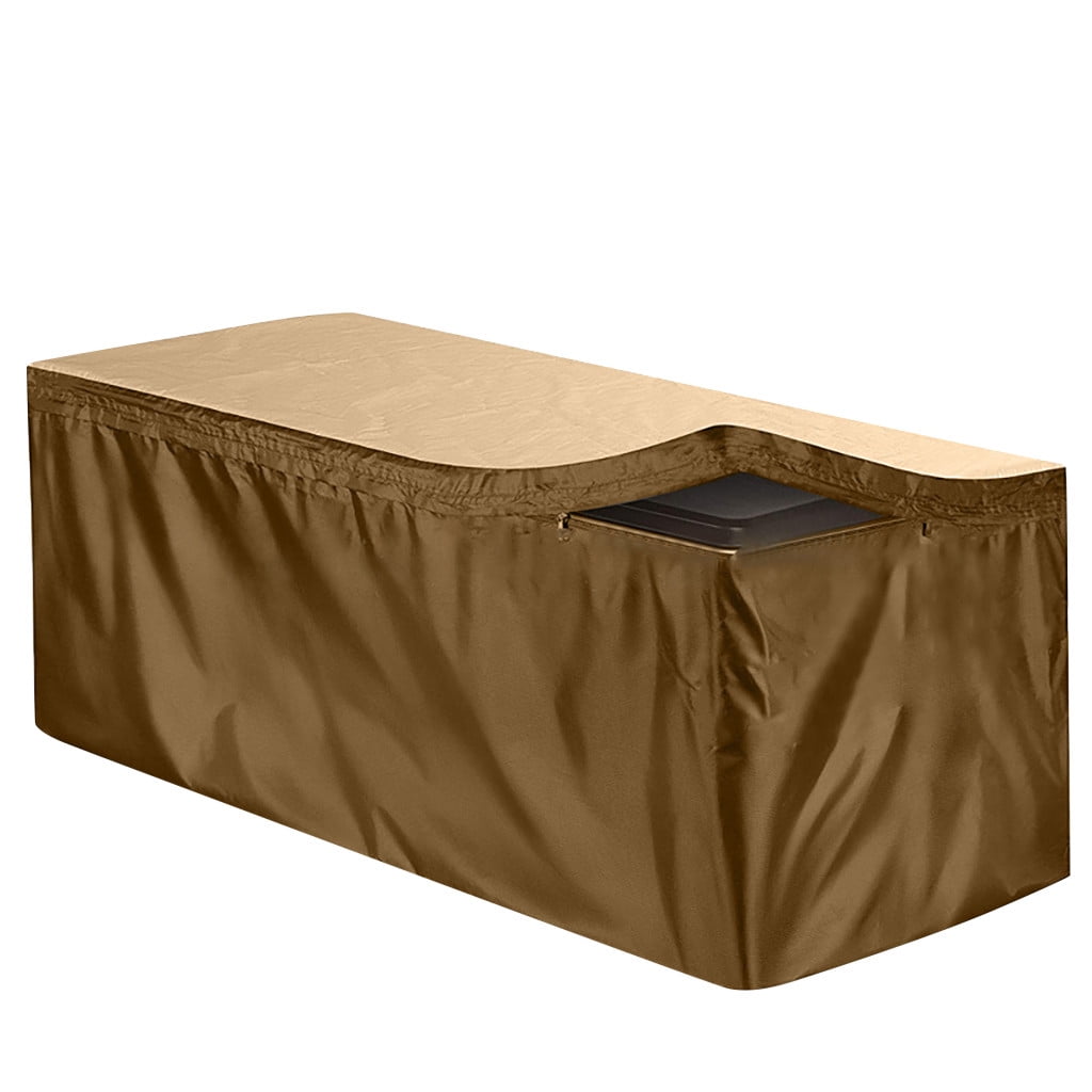 mnjin deck box cover patio deck box cover garden storage box cover outdoor storage brown
