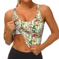 thumbnail image 4 of Xecao Mushrooms Gnomes for Sports Bra with Removable Pads, Crop Tank Top Design, Women's Longline Sports Bra - Non-Wired - Large, 4 of 9