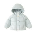 thumbnail image 2 of XXWXYD Toddler Girls Winter Puffer Jacket Zip Up Hooded Windproof Down Coat Warm Solid Padded Pocket Outerwear Kids Jacket, 2 of 4