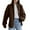 Coffee, variant on Womens Long Sleeve Zip up Cardigan Sweaters Lightweight Fall Winter Stand Collar Two-Way Zipper Sweater Jacket Knitted Outwear Coats Coffee One Size