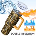 thumbnail image 5 of Leopard Print 40oz Tumbler– Stainless Steel Insulated Tumbler with Handle and Straw, Large Capacity Travel Cup for Hot & Cold Drinks, 5 of 6