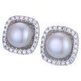 thumbnail image 1 of Pendientes de perlas simples Brillar Pendientes de plata S925 de lujo Electrónica, 1 of 5