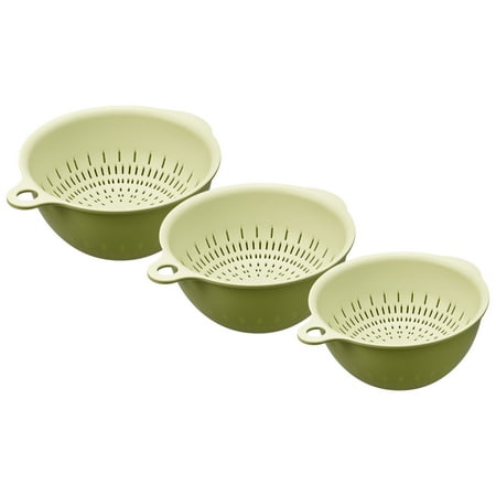

Unique Bargains Strainer Colander Set Double Layer Drain Basin and Basket Green