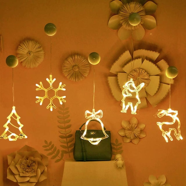 6 Pcs Led Curtain Light, Led String Lights Battery-Operated With Suction Cups For Window Decoration, Christmas Decoration, Winter Decoration For Doors, Shop Windows (Warm White)