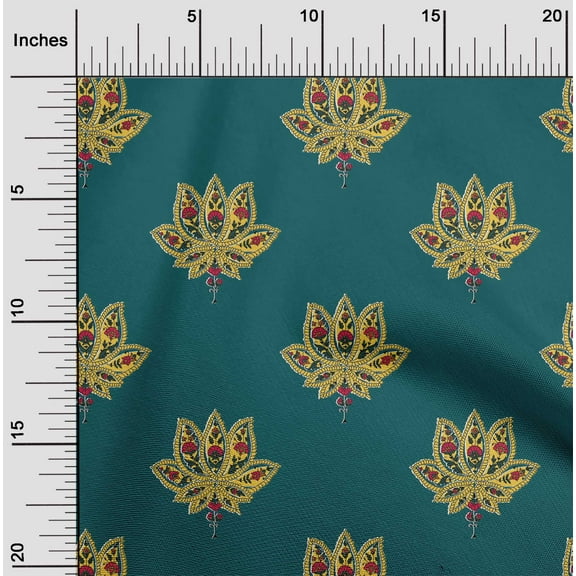 oneOone Organic Cotton Poplin Twill Fabric Floral Block Decor Fabric Printed BTY 42 Inch Wide