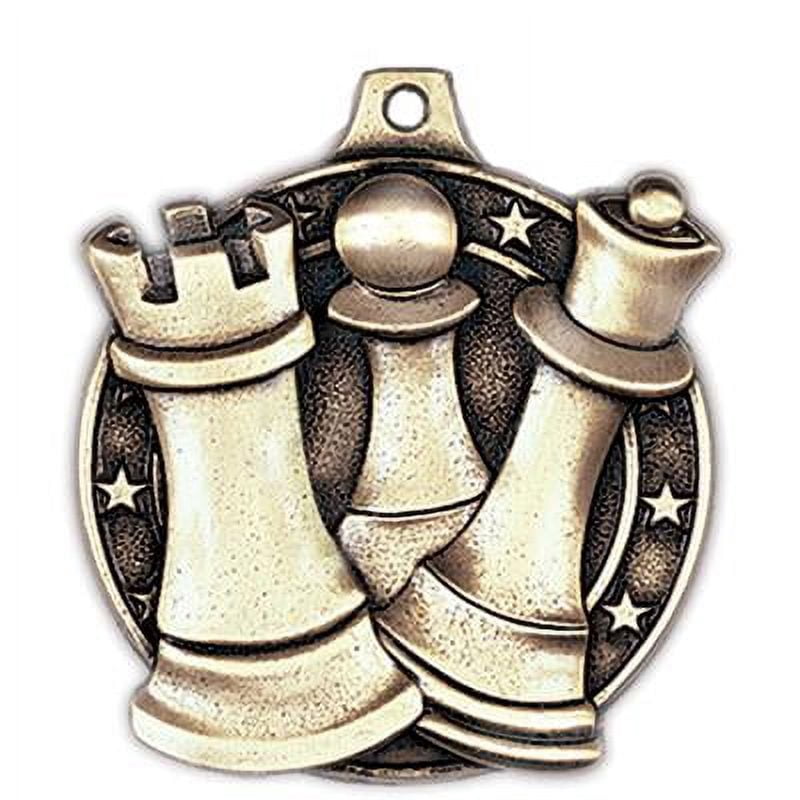 Chess Medals, 2" Gold Diecast Chess Medal Award 20 Pack