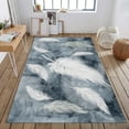 thumbnail image 2 of Blue White Feather Area Rugs, Retro Light Luxury Feather Decoration Carpet, Soft Non-Skid Carpet Throw Rug For Kids Teen Girls Boys Bedroom Living Room Bathroom Classroom, 2 of 7