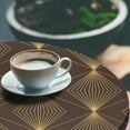 thumbnail image 3 of Ambesonne Art Deco Fitted Round Tablecloth, Minimalist Square Print, 40"- 44" Diameter, Apricot and Chocolate, 3 of 5