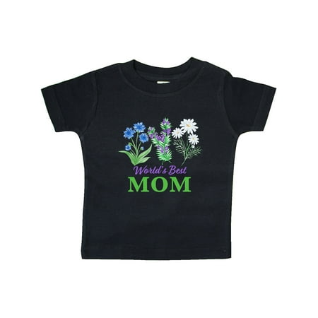 

Inktastic World s Best Mom with Wildflowers Gift Baby Boy or Baby Girl T-Shirt