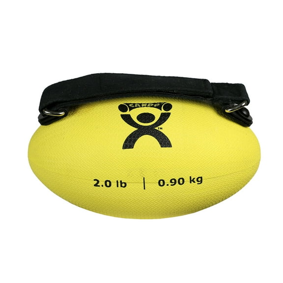CanDo Handy Ball with Adjustable Strap, 2 Pound, Yellow