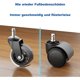 thumbnail image 4 of Juego de 5 ruedas para sillas de oficina, ruedas de repuesto para suelos de moqueta y parquet, ruedas duraderas para sillas de oficina que sustituyen a las alfombrillas protectoras del suelo,, 4 of 7