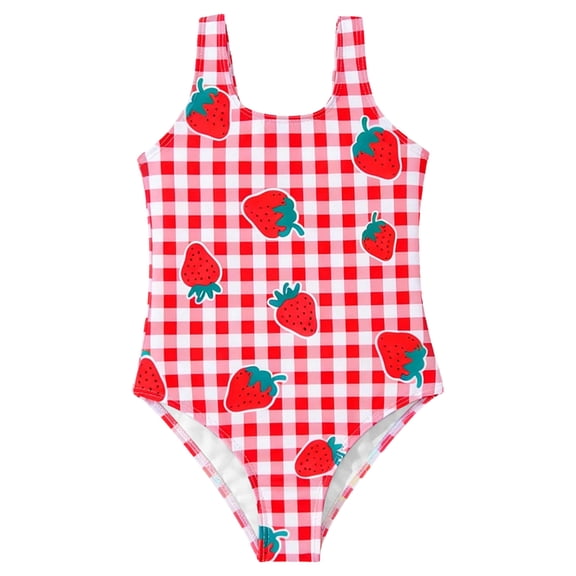 WUANDIXFA Girls One Piece Swimsuit Beach Sport Athletic Bathing Suits Quick Dry Summer Hawaiian Swimwear for Teens Size 7-20 (Hot Pink, 4-5 Years)