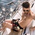 thumbnail image 2 of luoweisi Men's Beach Shorts Quick Dry Swim Trunks with Mesh Lining Roses and Skull XL, 2 of 5