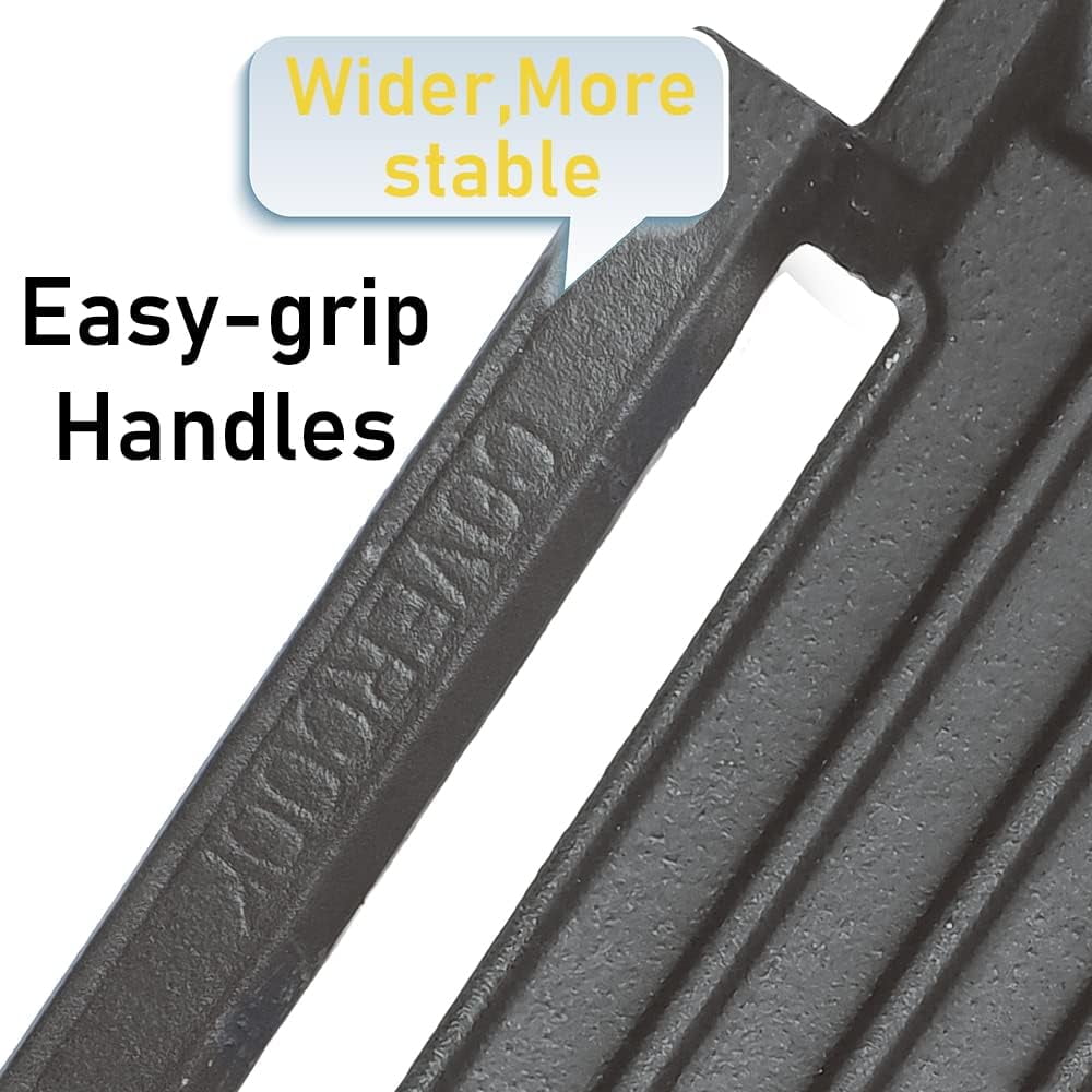 Cast Iron Griddle Pan with 2 Handles, Rectangular Grill for Induction Electric Cooktop, 16 x 9inch