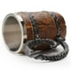 thumbnail image 5 of Viking Mug Beer Cup Bavarian Wood Style Simulation Wooden Barrel Double Wall Drinking, 5 of 5