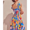 thumbnail image 2 of Brewee Robe Boho à Imprimé Floral d'Été 2024 pour Femmes, Bretelles Spaghetti, Volants, Ligne A, Longue Robe Maxi de Plage, 2 of 5