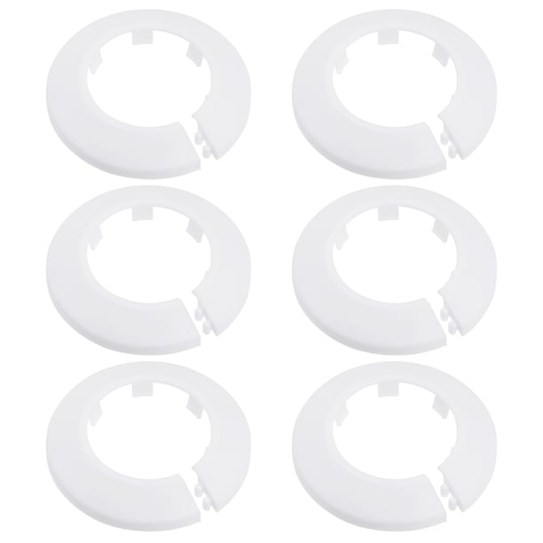 Uxcell Cubierta Decorativa de Tubo de Agua de Plástico PP de 43-44mm Paquete de 6 Blanco