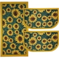 thumbnail image 4 of Kashi Home Kitchen Rug, Printed Area Rug, Durable Floor, Door Mat, Farmhouse Non-Slip Carpet Latex Backing Beautiful Design Sunflower 3pc Set (2 18x30 D Shape & 1 20x40), 4 of 6