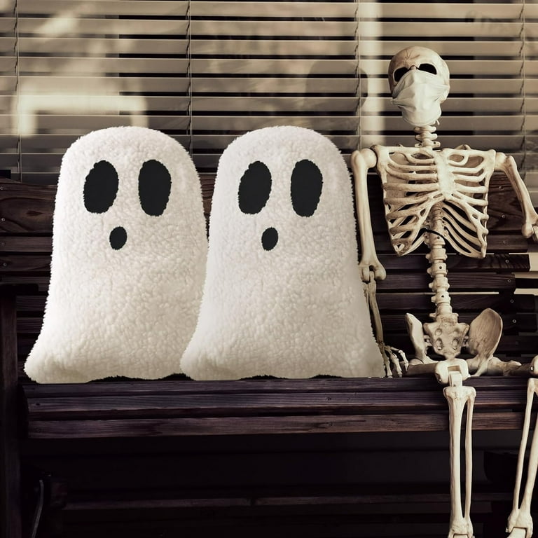 2PC Halloween Throw Pillows Decorative Spooky Pillows for Sofa Bed Couch Stuffed Halloween Pillow for Party Outdoor Home Decorations Ghost Decor Cushion 15.75 x 11.81 Inch Walmart