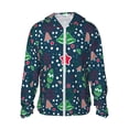 thumbnail image 2 of Uemuo Christmas Pattern Women's Full Zip UPF 50+ Sun Protection Hoodie Jacket Long Sleeve Sun Shirt Hiking Outdoor Performance with Pockets-3X-Large, 2 of 9