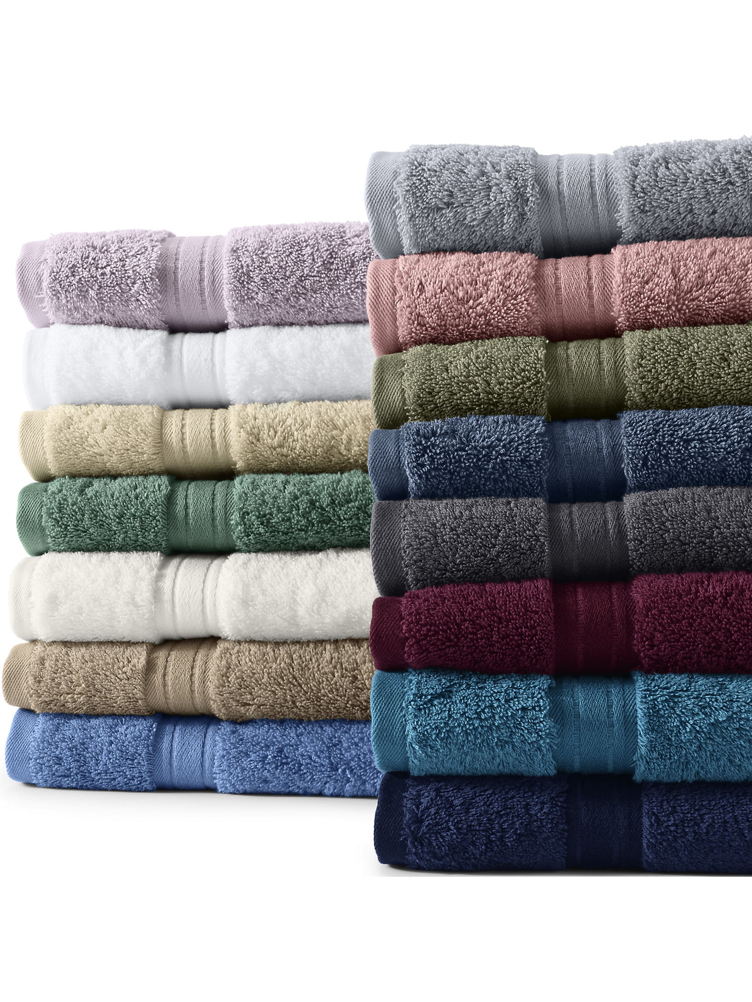 Essential Cotton 6-Piece Bath Towel Set - Lands' End - Purple