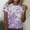 Purple, variant on Floral Printed Plus Size Shirts for Women 2025 Casual Crew Neck T-shirt Cute Trendy Short Sleeve Tees for Teen Girls