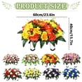 thumbnail image 4 of Headstone Flower Saddle Artificial Cemetery Floral Arrangement UV Resistant Outdoor Grave Memorial Saddle with Mixed Rose Chrysanthemum Tribute Bouquet, 4 of 4