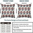 thumbnail image 4 of 4th of July Pillow Covers 20x20 Set of 2 Navy Blue Red Floral Leaves Block Print Outdoor Decorative Throw Pillows Farmhouse Pillowcases Linen Cushion Case Decor for Home Sofa Couch Bed, 4 of 6
