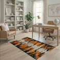 thumbnail image 2 of ODIKA Tiger Skin Print Striped Tibetan Faded Vintage Border Cow Alligator for Dorm Room, Small Living Apartment, Stain Resistant Low Profile, 2 of 7