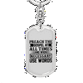 thumbnail image 5 of Gospel At All Times Stainless Steel or 18k Gold Premium Swivel Dog Tag Keychain, 5 of 10