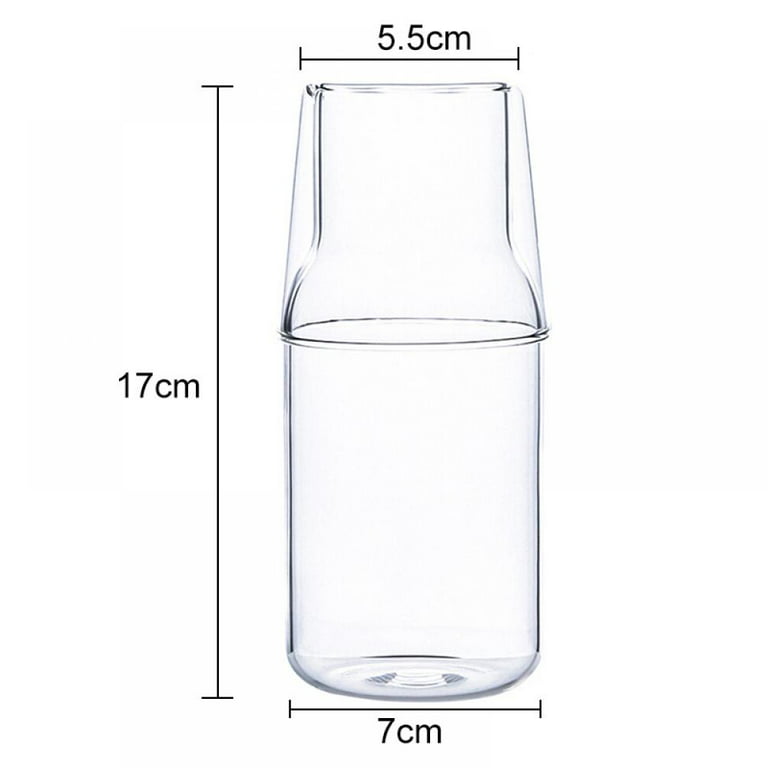 850ml Bedside Water Carafe Set with Tumbler Glass Set for Bedroom  Nightstand, Glass Mouthwash Bottle for Bathroom,Clear Glass Juice Water  Pitcher,Night Water Carafe with Cup Set (28.7 oz) 