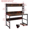 thumbnail image 2 of Sundale Computer Desk, Large Space Writing Table, Simple Style Storage for Home Office Desk, Retro Brown, 2 of 7