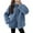 Blue, variant on Black*Friday ChaoHeng Fall Jackets for Women Plus Size Women's Solid Color Faux Wool Jacket,Long Sleeve Winter Coat with Pockets