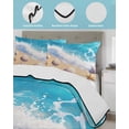 thumbnail image 4 of Coastal Beach Full Size Down Alternative Comforter, Lightweight Comforter Quilt Bedding Set with Pillow Shams Nautical Ocean Starfish Shells Sea Waves All Seasons Bed Comforter Duvet Insert 78"x90", 4 of 7
