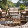 thumbnail image 5 of 8ft Washable Large Round Rug, Animal Print Non-Slip Circle Area Rug for Living Room Dining Room, Rustic Leopard Zebra Tiger Stripes Plaid Indoor Floor Mat for Home Decor, 5 of 9