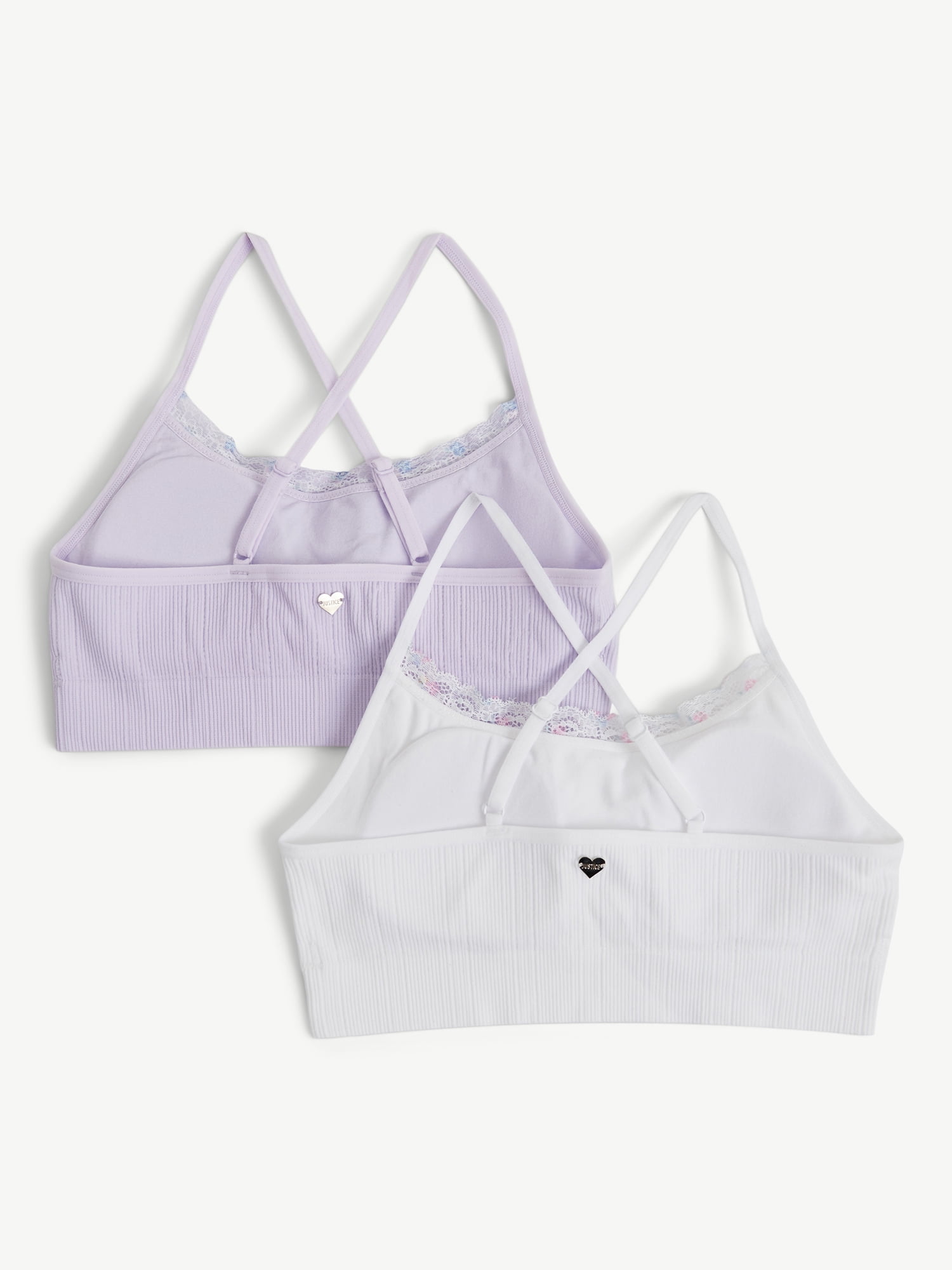 Justice Girls Varigated Seamless Rib Bra, 2-Pack, Sizes 28-38