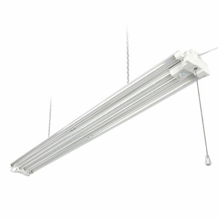 Hyper Tough 7000 Lumen 4 ft LED Garage Shop Light, 4-Tube Linkable Fixture with Motion Sensor and Adjustable Panels
