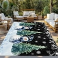 thumbnail image 3 of Fsddascl Black Snowman Christmas Outdoor Rug for Patio/Deck/Porch, Non-Slip Large Area Rug 5 x 8 Ft, Snowflake Green Xmas Tree Indoor Outdoor Rugs Washable Area Rugs, Reversible Camping Rug Carpet, 3 of 5
