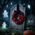 thumbnail image 5 of Nkmbld Halloween Wreaths for Front Door, Lifelike Silk Wreath for Halloween Decorations Mantel Porch Wall Window Indoor Outdoor Farmhouse Decor, 5 of 8