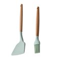 thumbnail image 1 of 2 PC BPA liberan el silicón antiadherente que cocina los utensilios de cocina fijados, silicón de madera de la resistencia al calor de la manija, 1 of 5