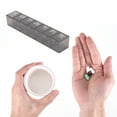 thumbnail image 4 of Unique Bargains Lightweight 7 Compartment Single Row Pill Case Clear Gray, 4 of 6
