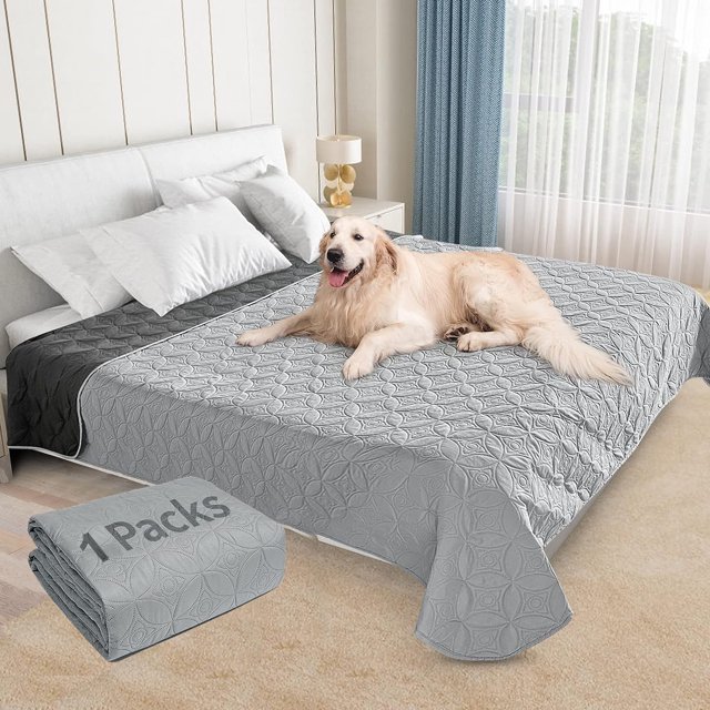 Waterproof Dog Bed Cover, Reversible Soft Pet Blanket for Furniture Bed