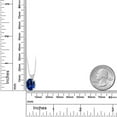 thumbnail image 2 of Gem Stone King 14K White Gold Blue Created Sapphire Pendant Necklace for Women (5.00 Cttw, Gemstone September Birthstone, Oval 11X9MM, With 18 inch Chain), 2 of 4